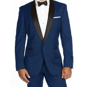 NWT Braveman Runway Tuxedo Jacket 42L Indigo Shawl Lapel Modern Fit Blazer